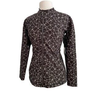 Karma athletics luxe Printed Clara Zip-up Jacket ShatterGlass Black White Medium